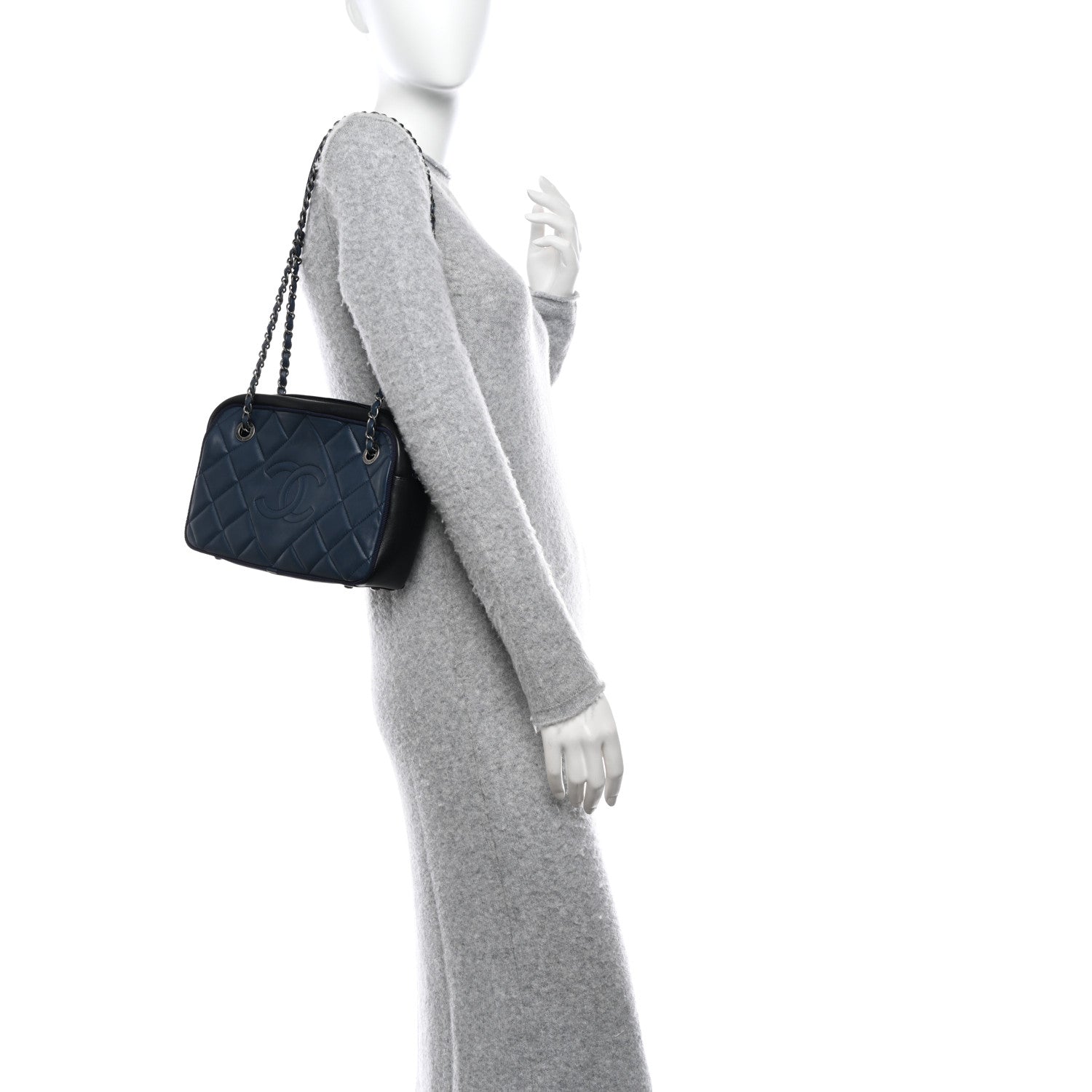 Chanel Calfskin Quilted Small Ballerine Camera Case Dark Blue 3 of 11
