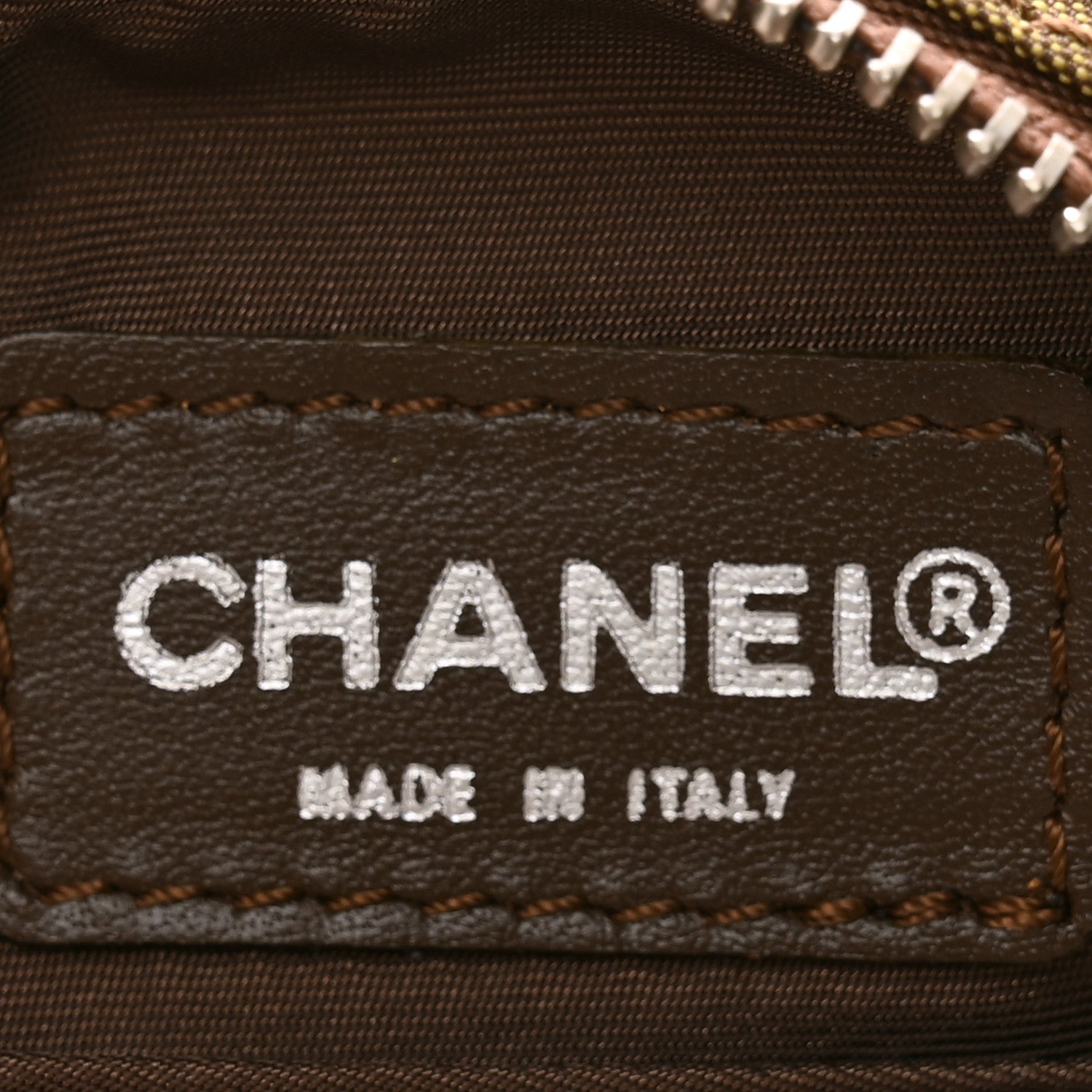 Chanel Nylon Travel Round Pouch Brown 6 of 9