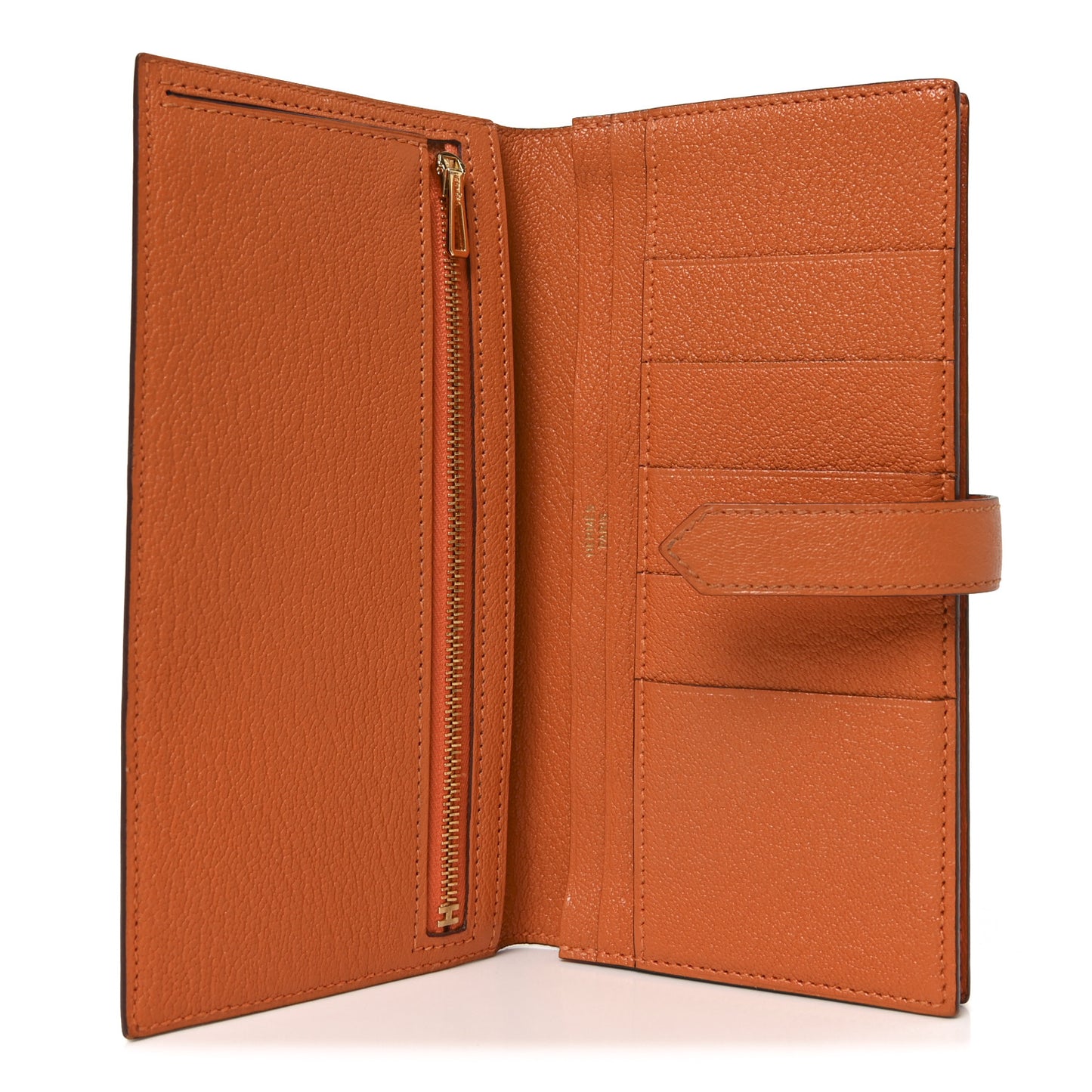 Chèvre Mysore Bearn Gusset Wallet Orange