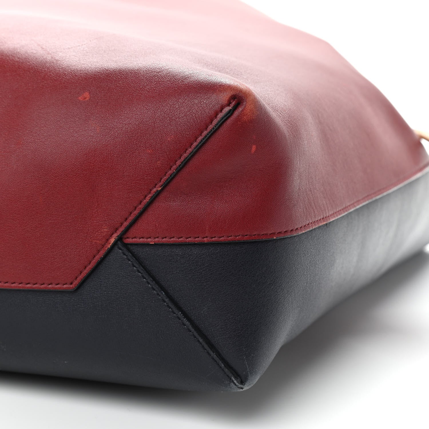 Celine Shiny Smooth Calfskin Small Twisted Cabas Dark Ruby Navy 10 of 12