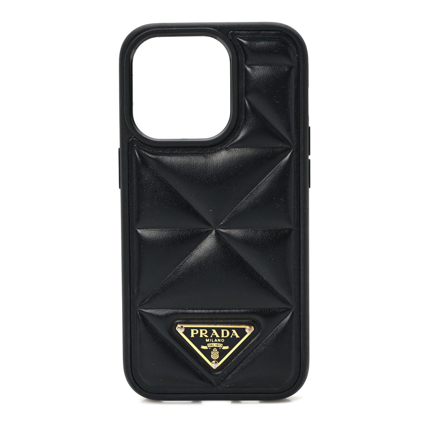 Goatskin Quilted iPhone 14 Pro Case Black