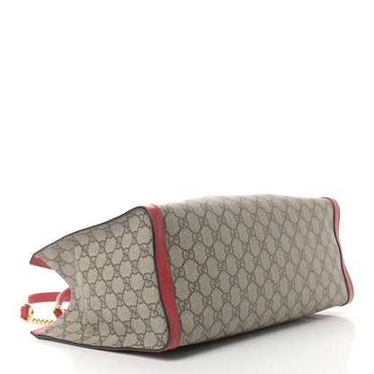 Gucci GG Supreme Monogram Medium Padlock Tote Hibiscus Red 4 of 13