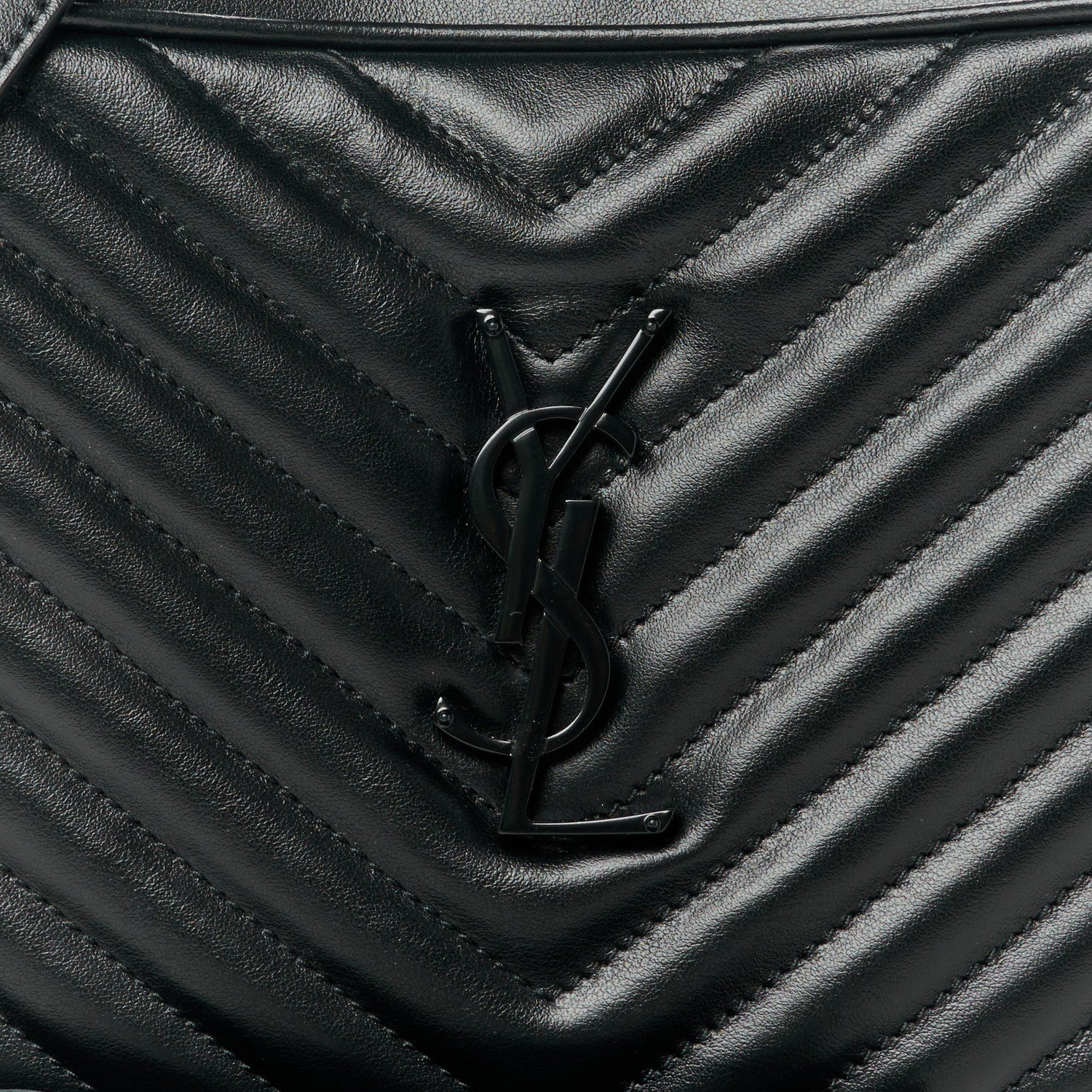 Saint Laurent Calfskin Matelasse Monogram Monochrome Lou Camera Bag Black 8 of 10
