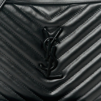 Saint Laurent Calfskin Matelasse Monogram Monochrome Lou Camera Bag Black 8 of 10