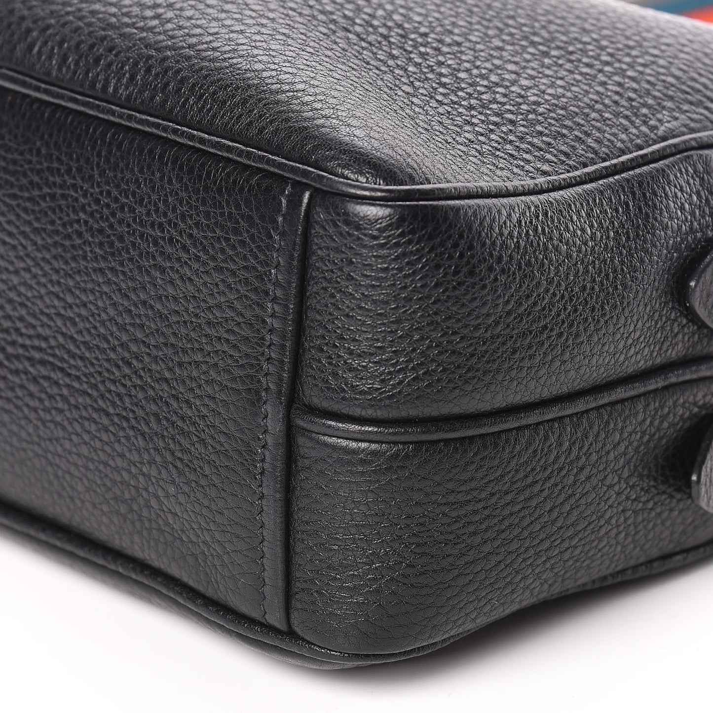 Vitello Daino Medium Double Zip Shoulder Bag Black
