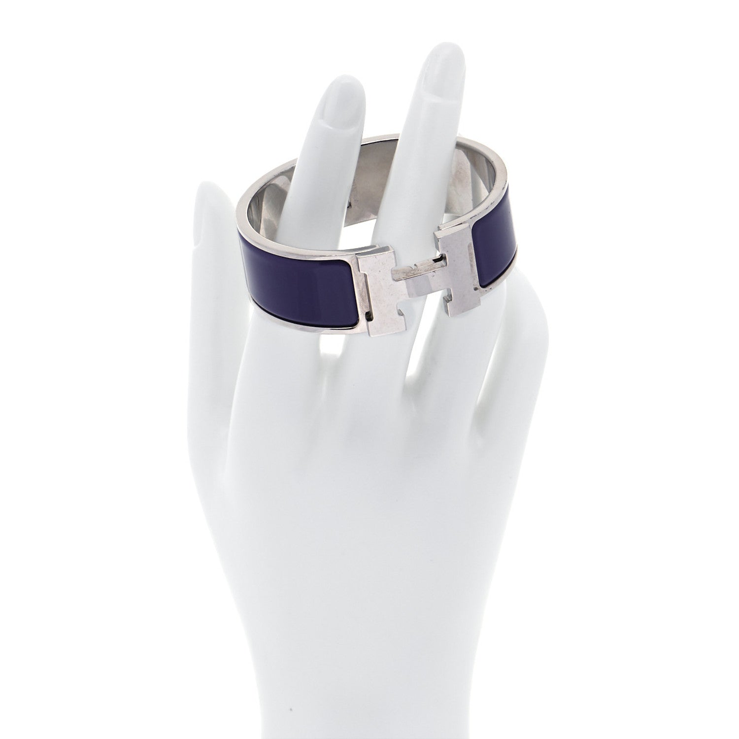 Hermes Enamel Wide Clic Clac H Bracelet PM Iris 2 of 6
