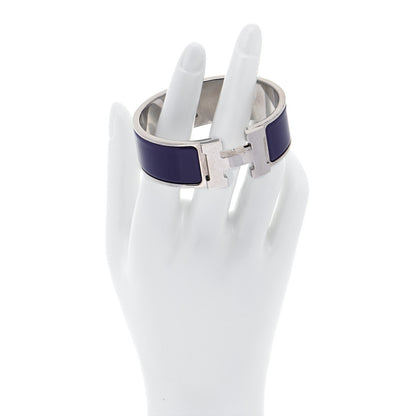 Hermes Enamel Wide Clic Clac H Bracelet PM Iris 2 of 6