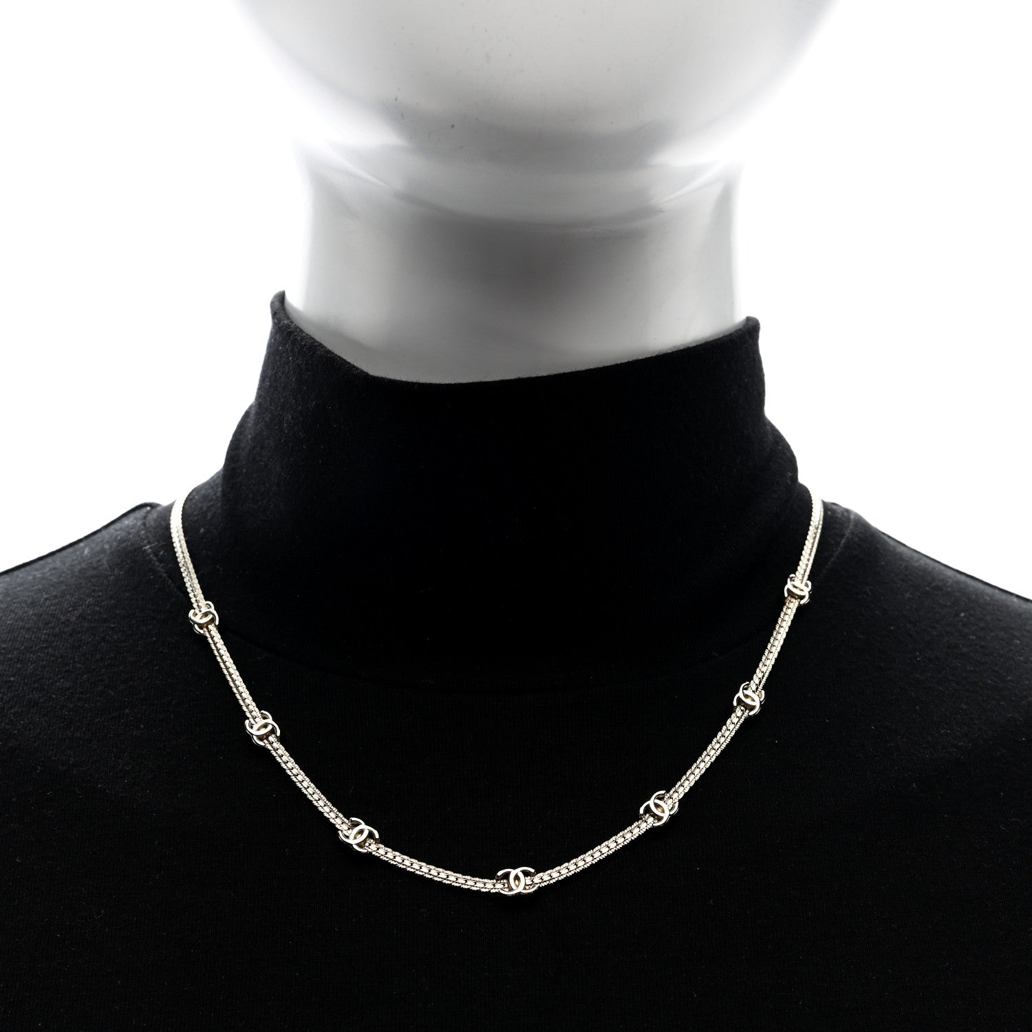 Chanel Metal CC Short Chain Necklace Gold 2 of 5
