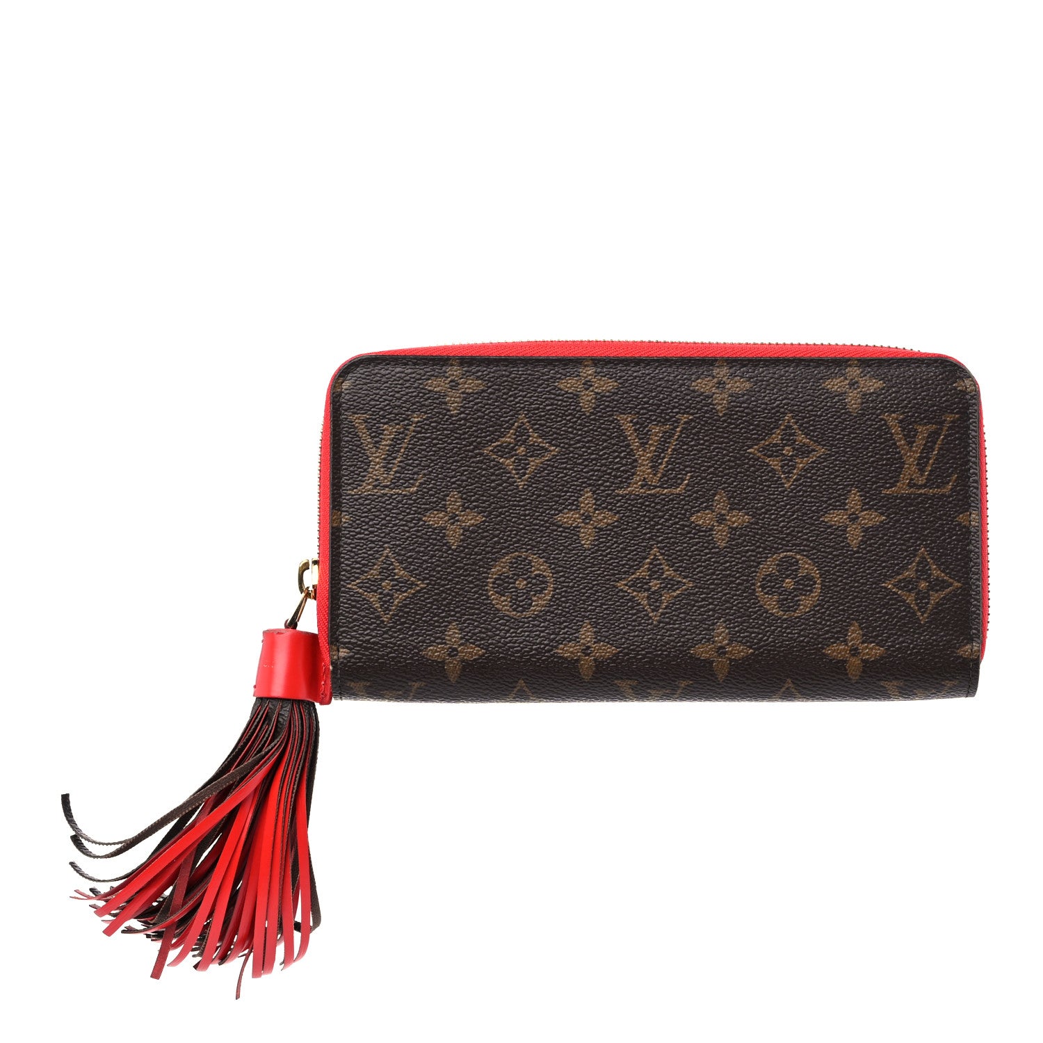 Louis Vuitton Monogram Pompon Zippy Wallet Coquelicot 1 of 13