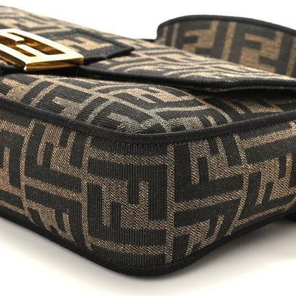 Fendi Fabric Jacquard FF 1974 Medium Baguette Tobacco Moro Black 9 of 9