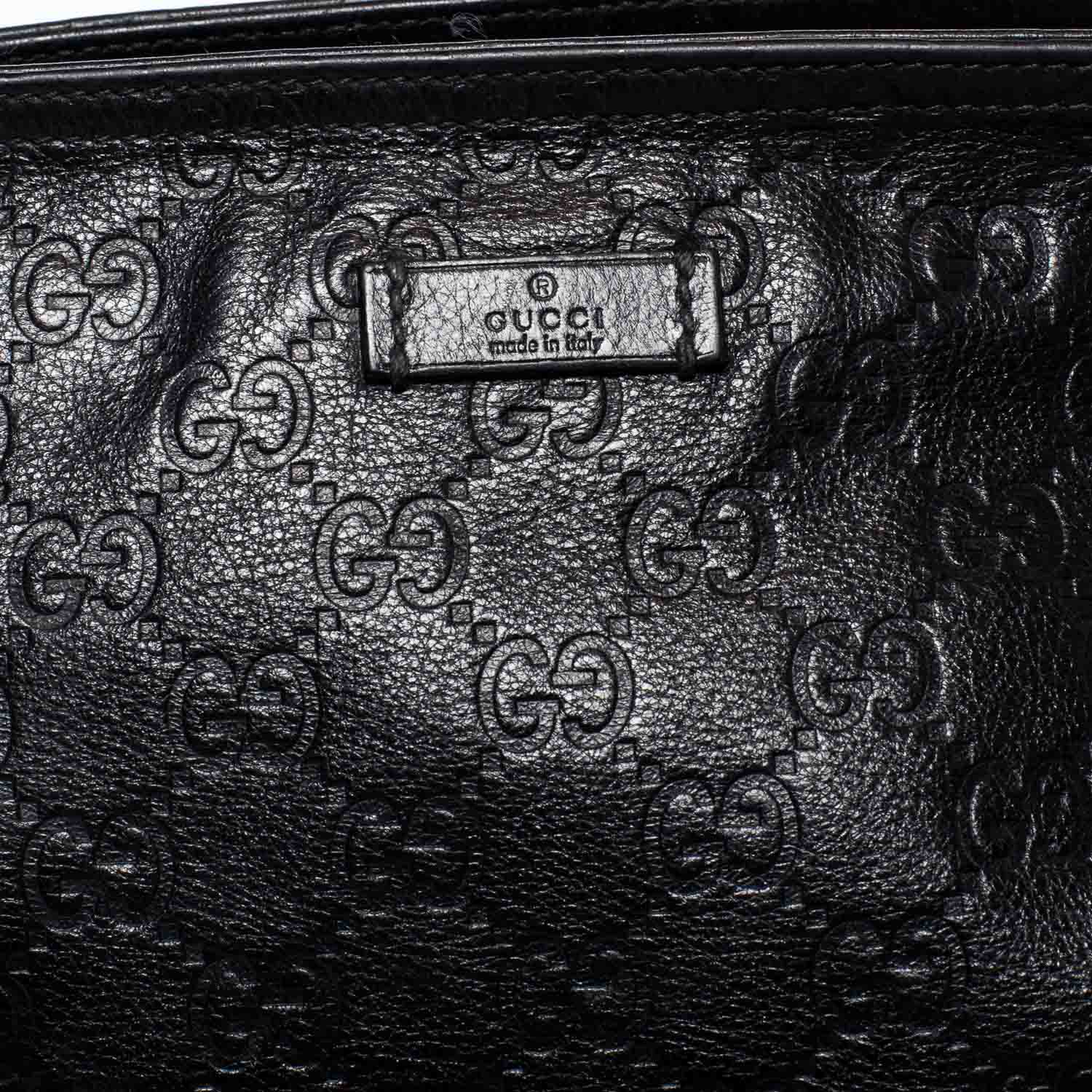 Gucci Guccissima Flat Messenger Bag Black 6 of 11