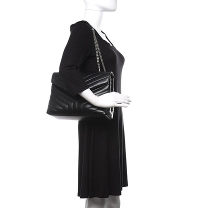 Saint Laurent Calfskin Y Quilted Monogram Medium Loulou Chain Satchel Black 2 of 10