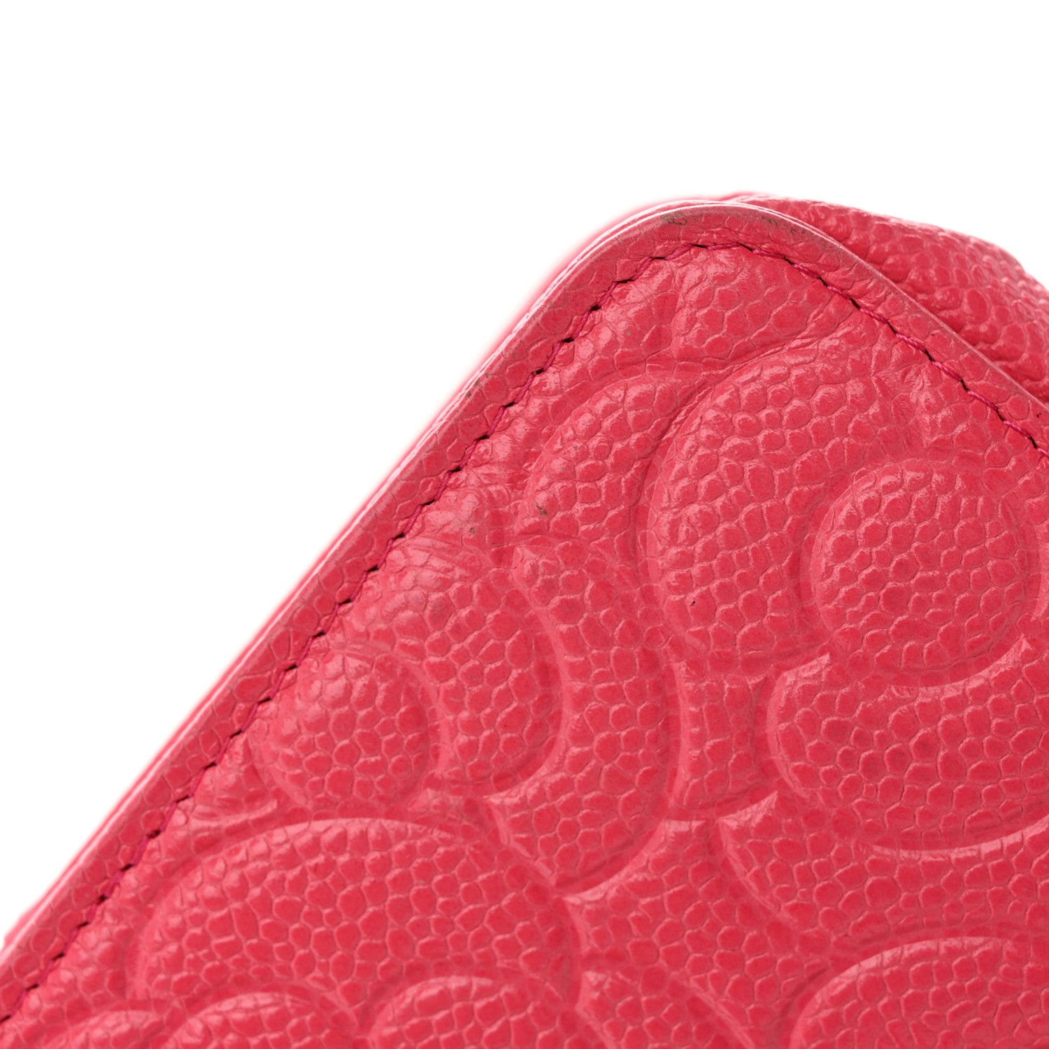 Chanel Caviar Camellia Embossed Wallet On Chain WOC Pink 22 of 26