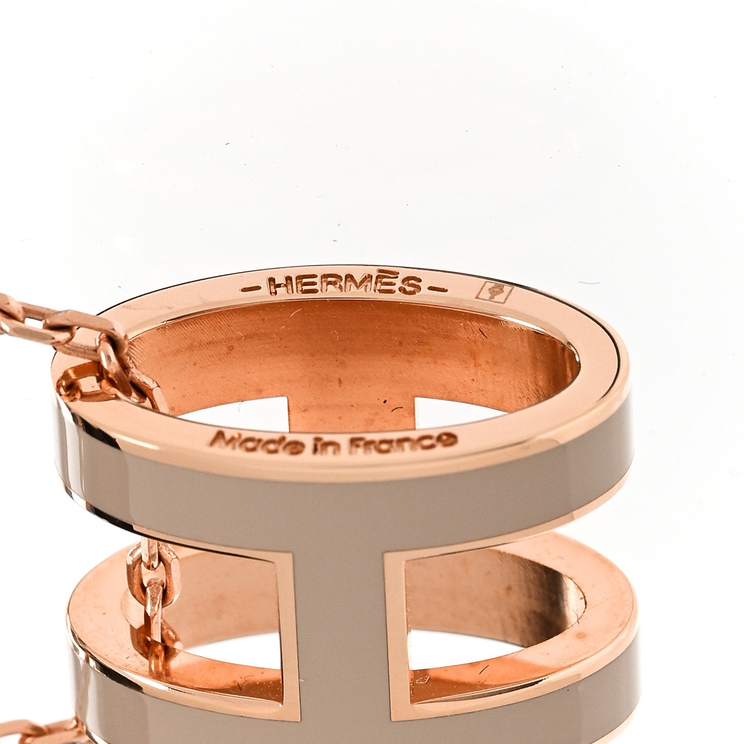 Lacquered Rose Gold Pop H Pendant Necklace Marron Glace