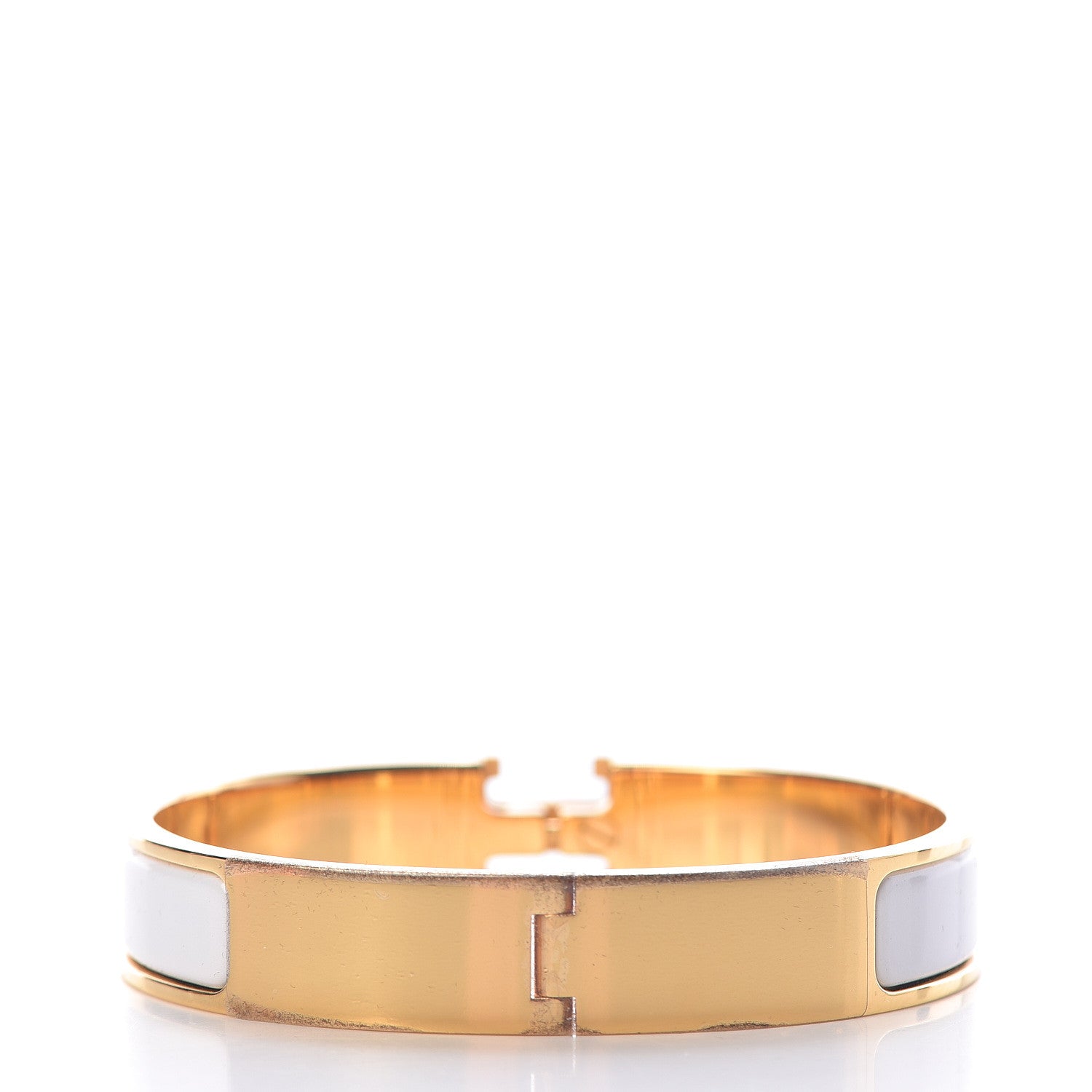 Hermes Enamel Narrow Clic Clac H Bracelet GM White 3 of 6