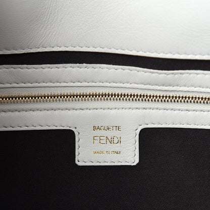 Fendi Nappa FF 1974 Embossed Baguette White 8 of 10