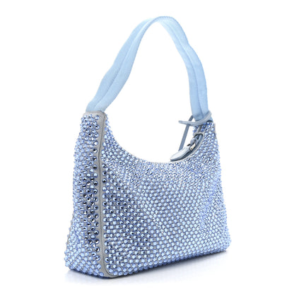 Prada Satin Crystal Mini Re-Edition 2000 Bag Celeste 3 of 12