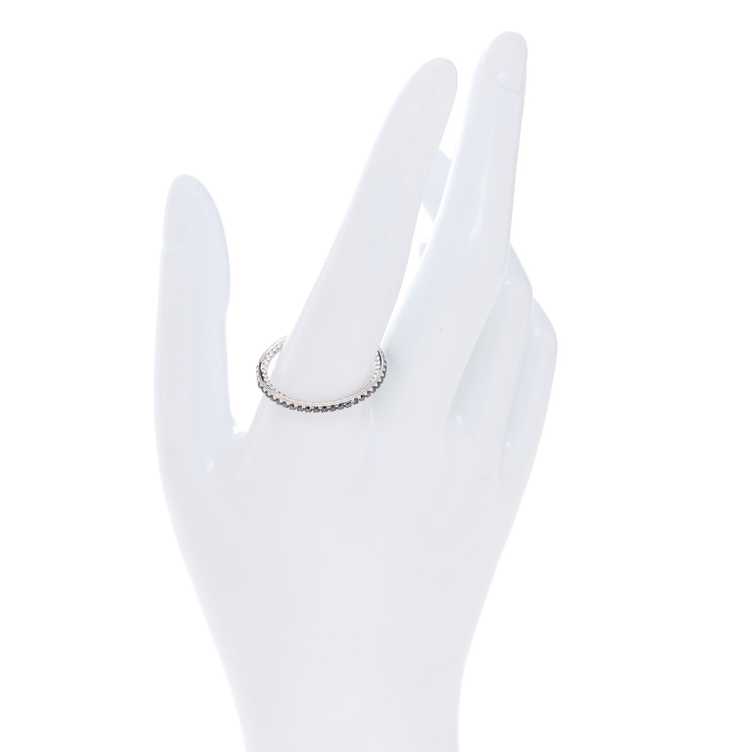 David Yurman Platinum Black Diamond 1.85mm Eden Eternity Wedding Band Ring 66 11.5 56/7.5 2 of 4