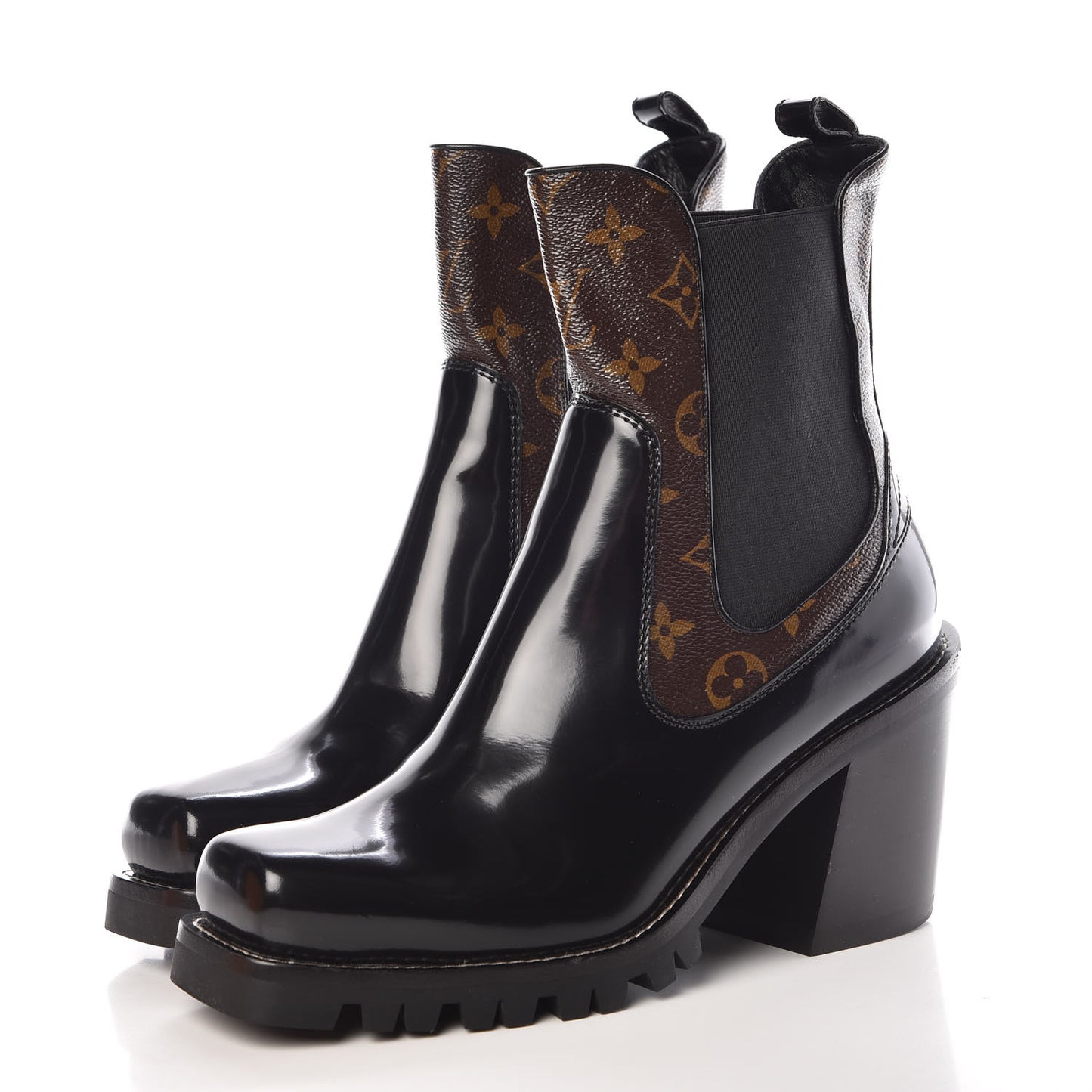 Patent Monogram Limitless Ankle Boots 41 Black