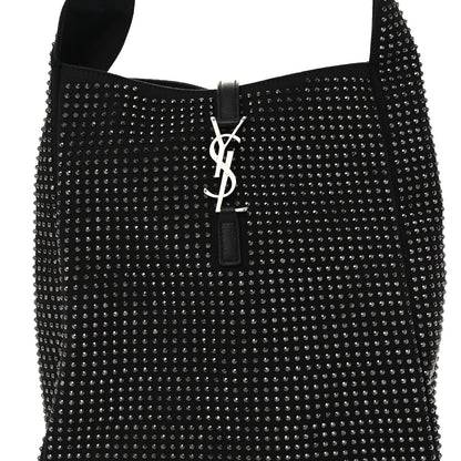 Saint Laurent Cotton Studded Le 5 A 7 Soft Hobo Black 7 of 10