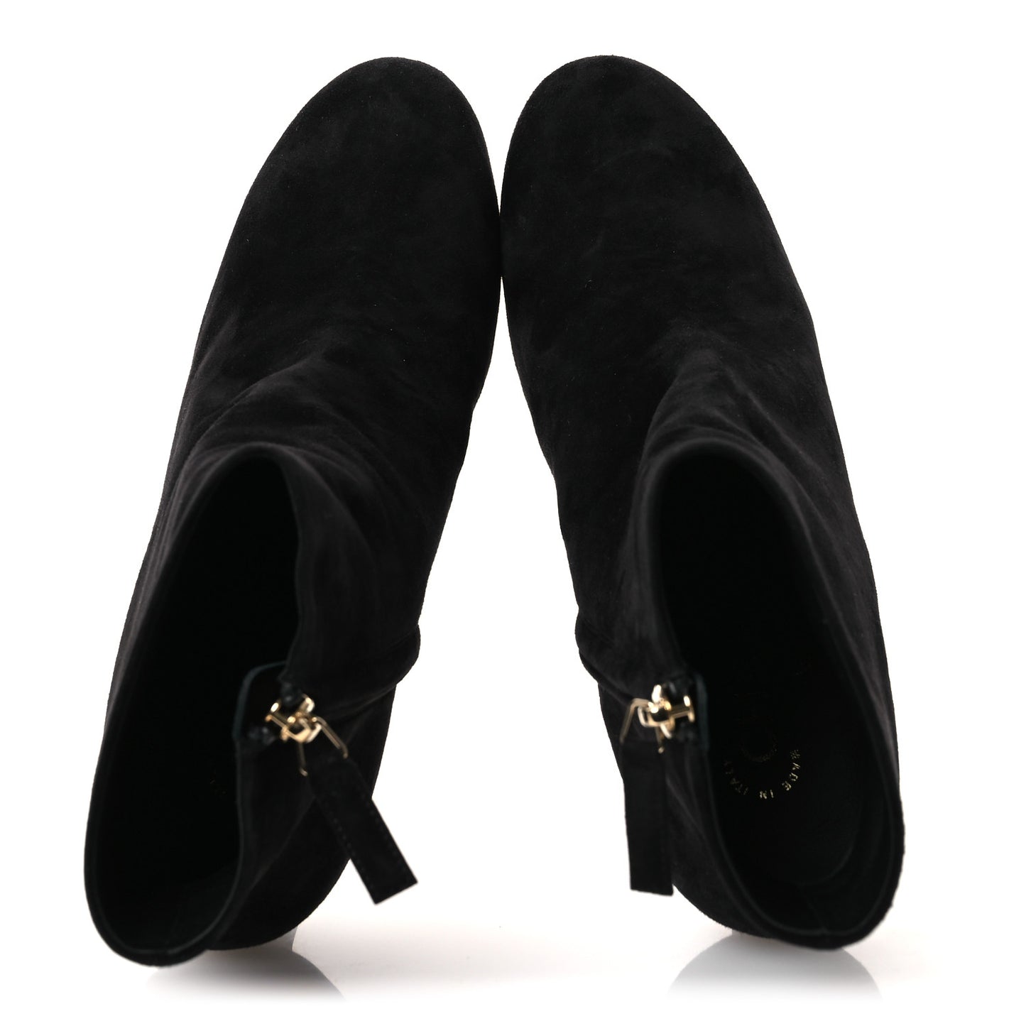 Suede Grosgrain CC Short Boots 36.5 Black