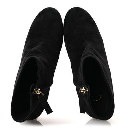 Chanel Suede Grosgrain CC Short Boots 36.5 Black 2 of 11