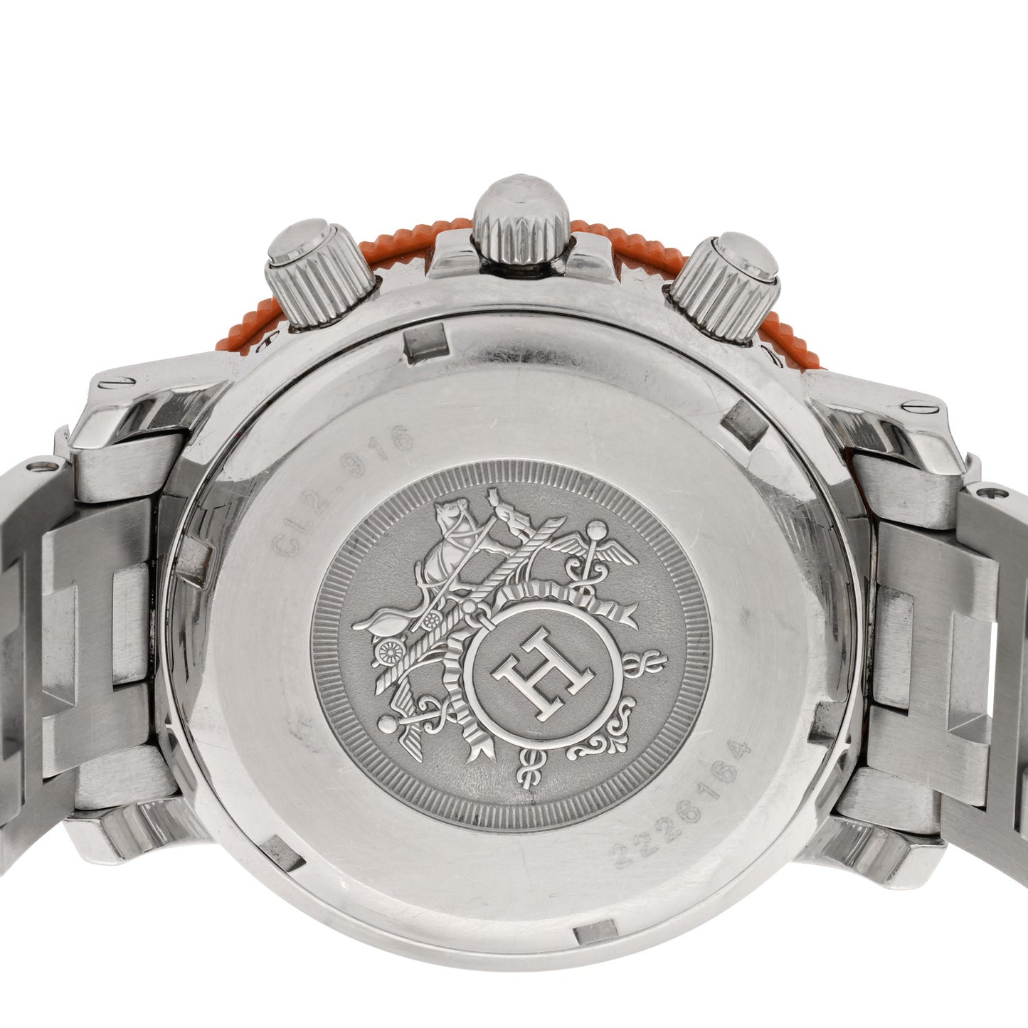 Stainless Steel 39mm Clipper Chronograph Quartz Watch Orange