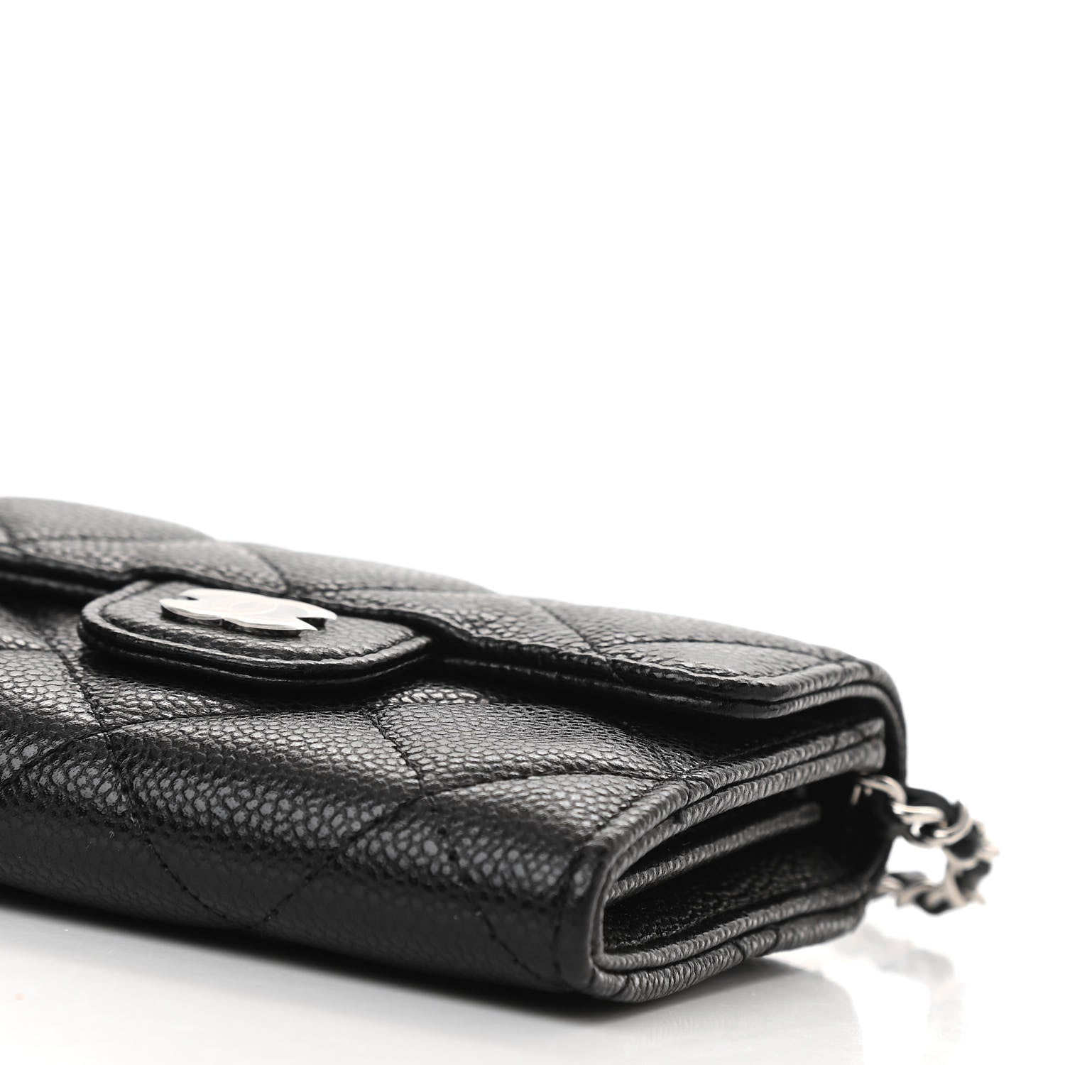 Chanel Caviar Quilted Flap Card Holder On Chain Black 6 of 12