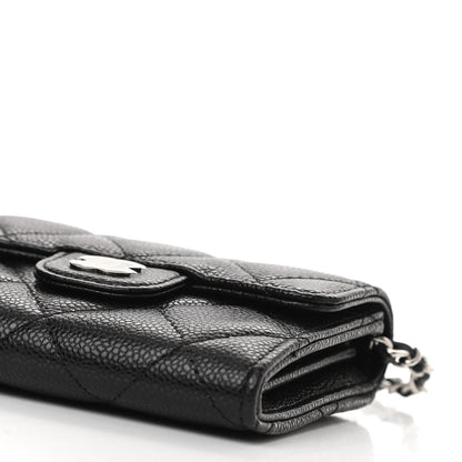 Chanel Caviar Quilted Flap Card Holder On Chain Black 6 of 12