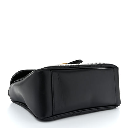 Gucci Calfskin Matelasse Small GG Marmont Top Handle Shoulder Bag Black 4 of 10