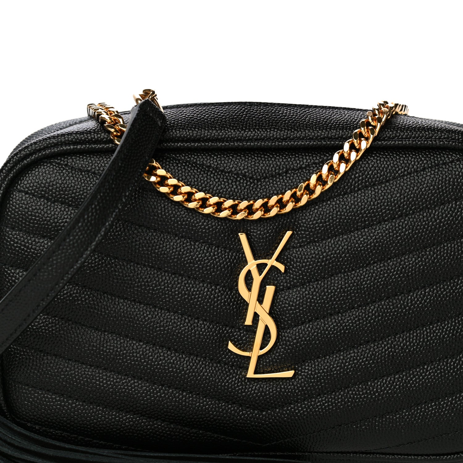 Saint Laurent Grain De Poudre Matelasse Monogram Mini Lou Camera Bag Black 8 of 11