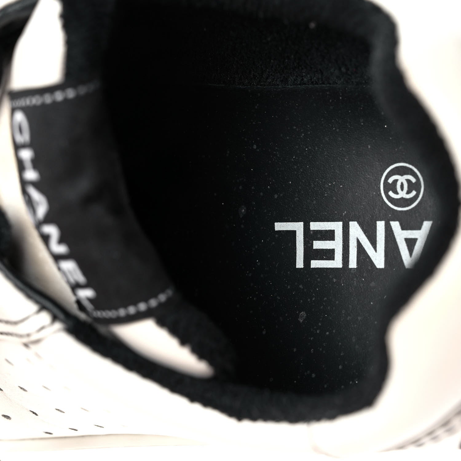 Chanel Calfskin Womens Logo Sneakers 40 Black White 11 of 12
