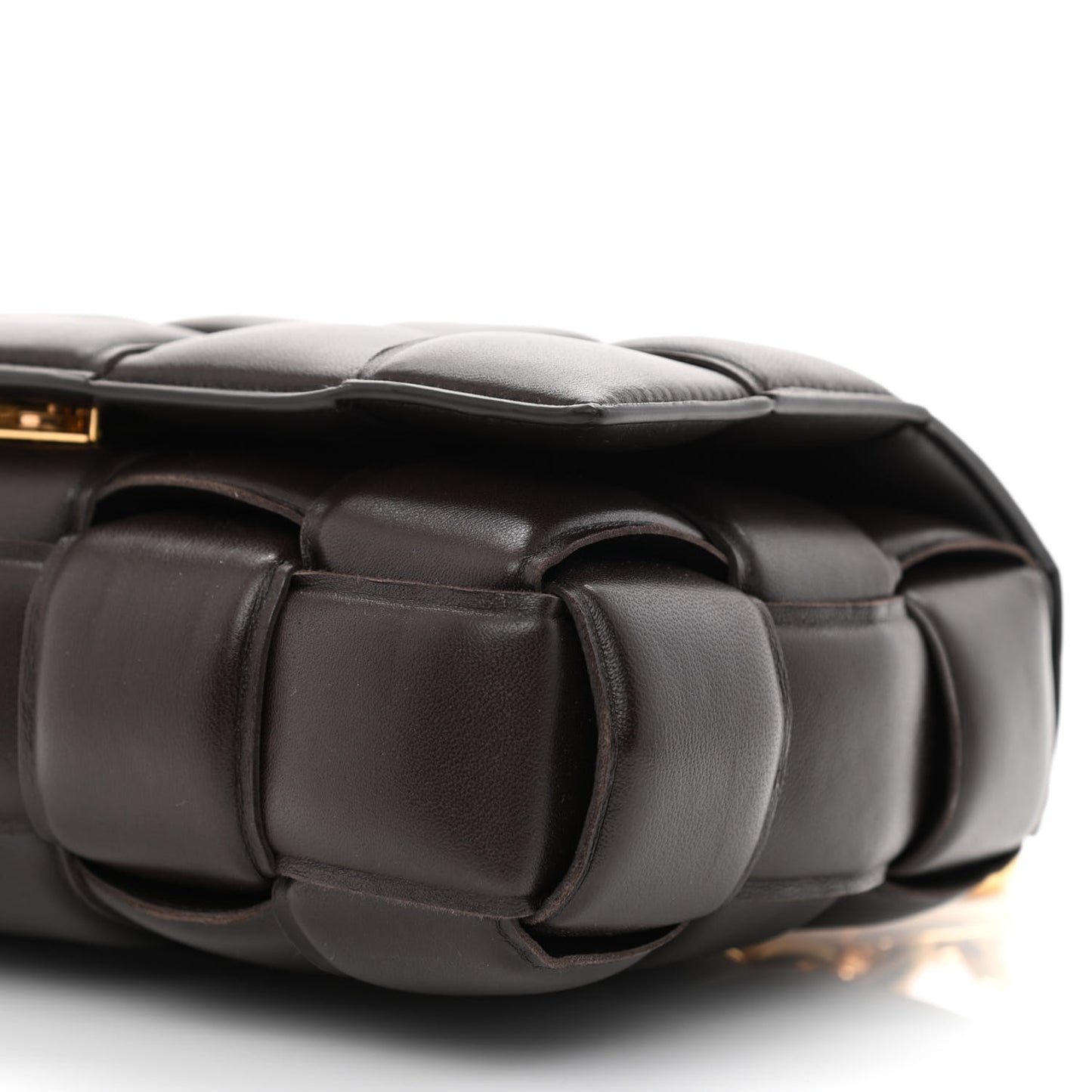 Lambskin Maxi Intreccio Padded Chain Cassette Crossbody Bag Black