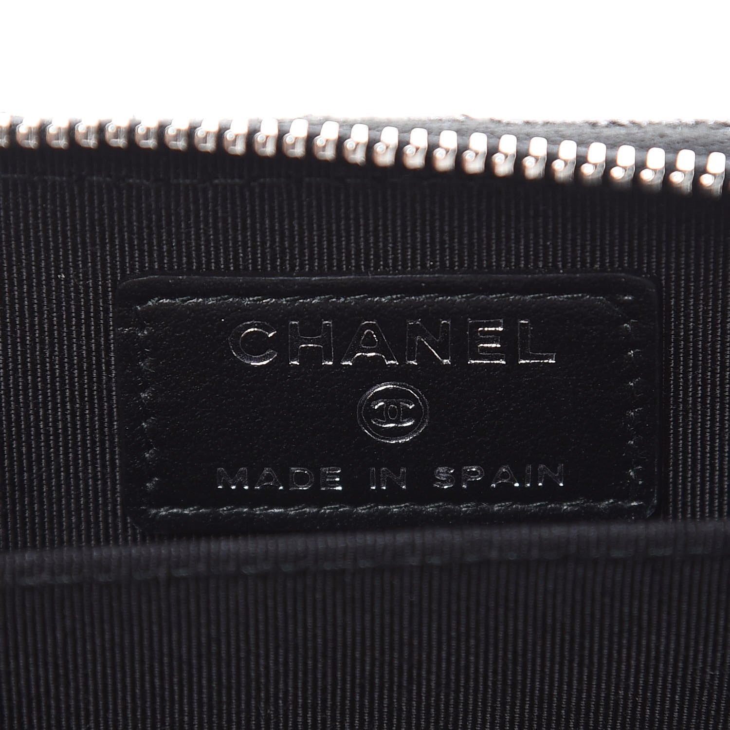 Chanel Metallic Caviar Quilted Zip Coin Purse Black 6 of 9