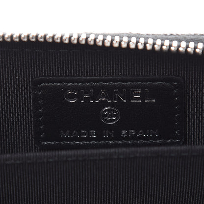 Chanel Metallic Caviar Quilted Zip Coin Purse Black 6 of 9