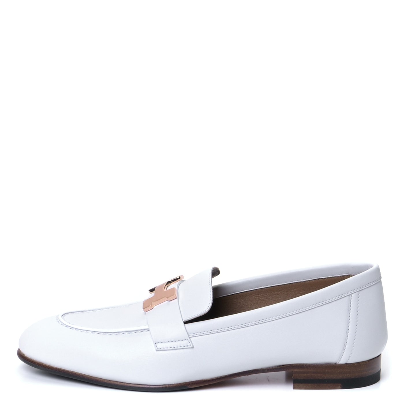 Calfskin Womens Paris Loafers 35 White