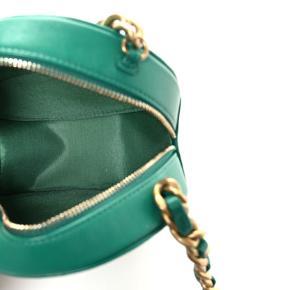 Chanel Lambskin Quilted Chanel 19 Round Clutch With Chain Green 5 of 10