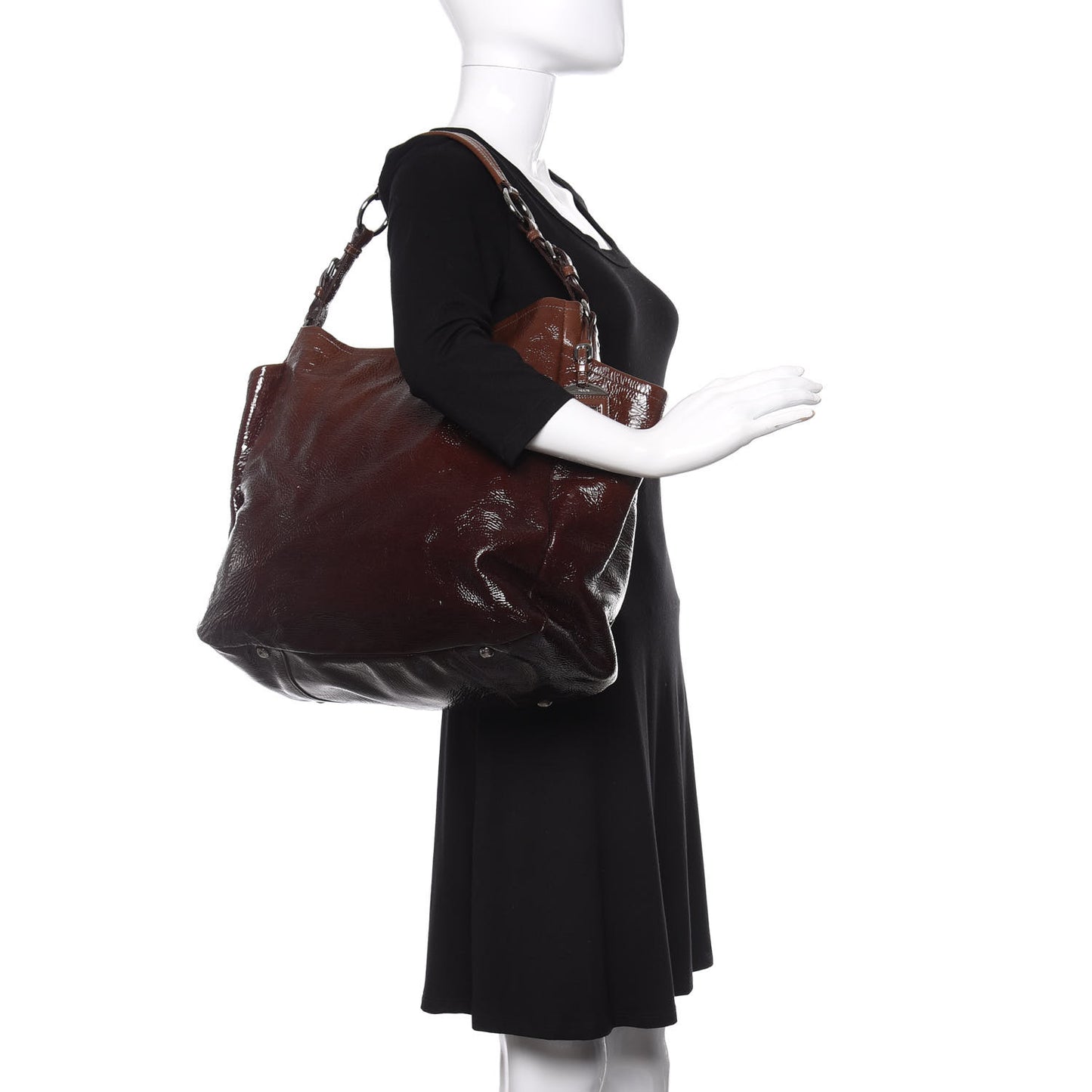 Vernice Sfumata Shoulder Bag Lampone