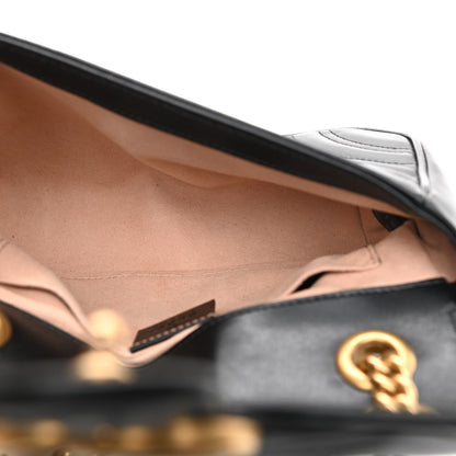 Gucci Calfskin Matelasse Mini GG Marmont Shoulder Bag Black 5 of 9