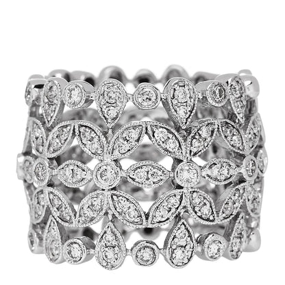 Parker & West by FASHIONPHILE 18K White Gold Diamond 1.23ctw Floral Ring  54 7 3 of 10