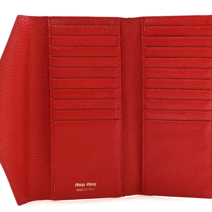 Miu Miu Goatskin Madras Love Envelope Wallet Black Orchidea 5 of 11