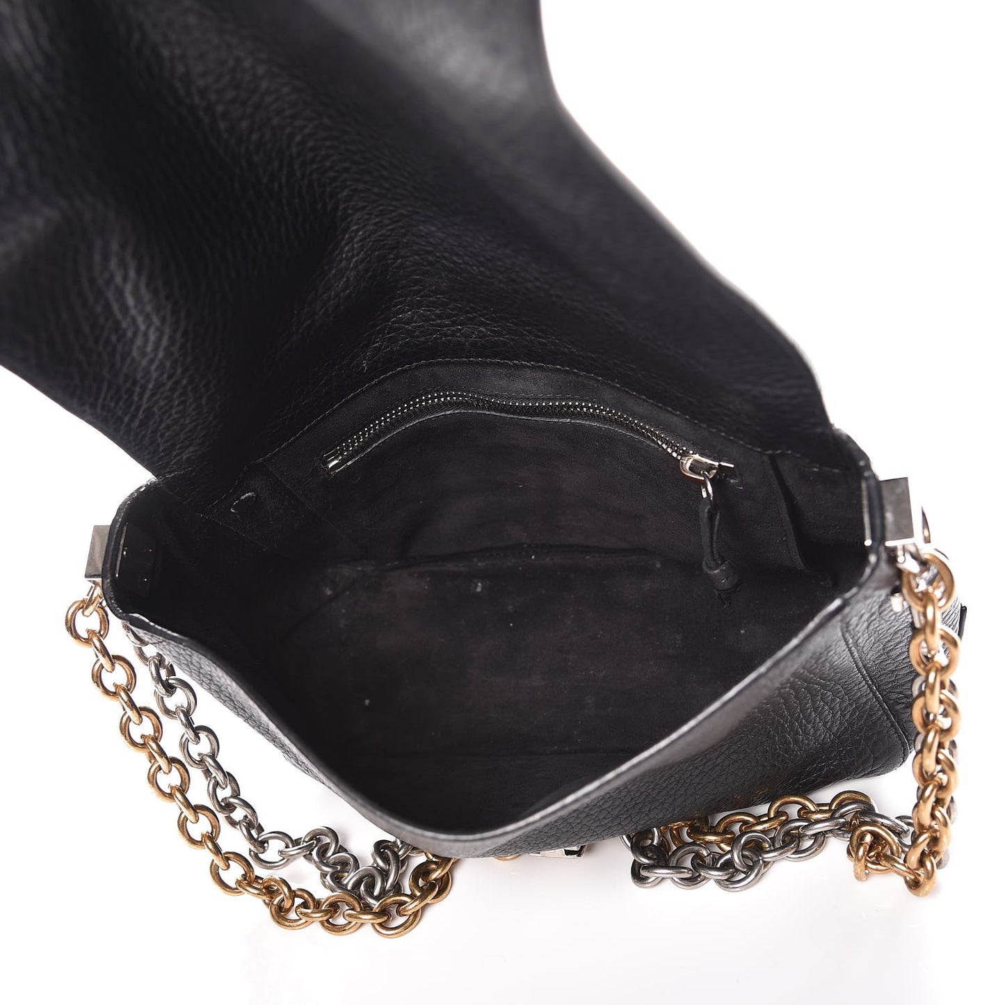 Pebbled Calfskin Small Courier Black