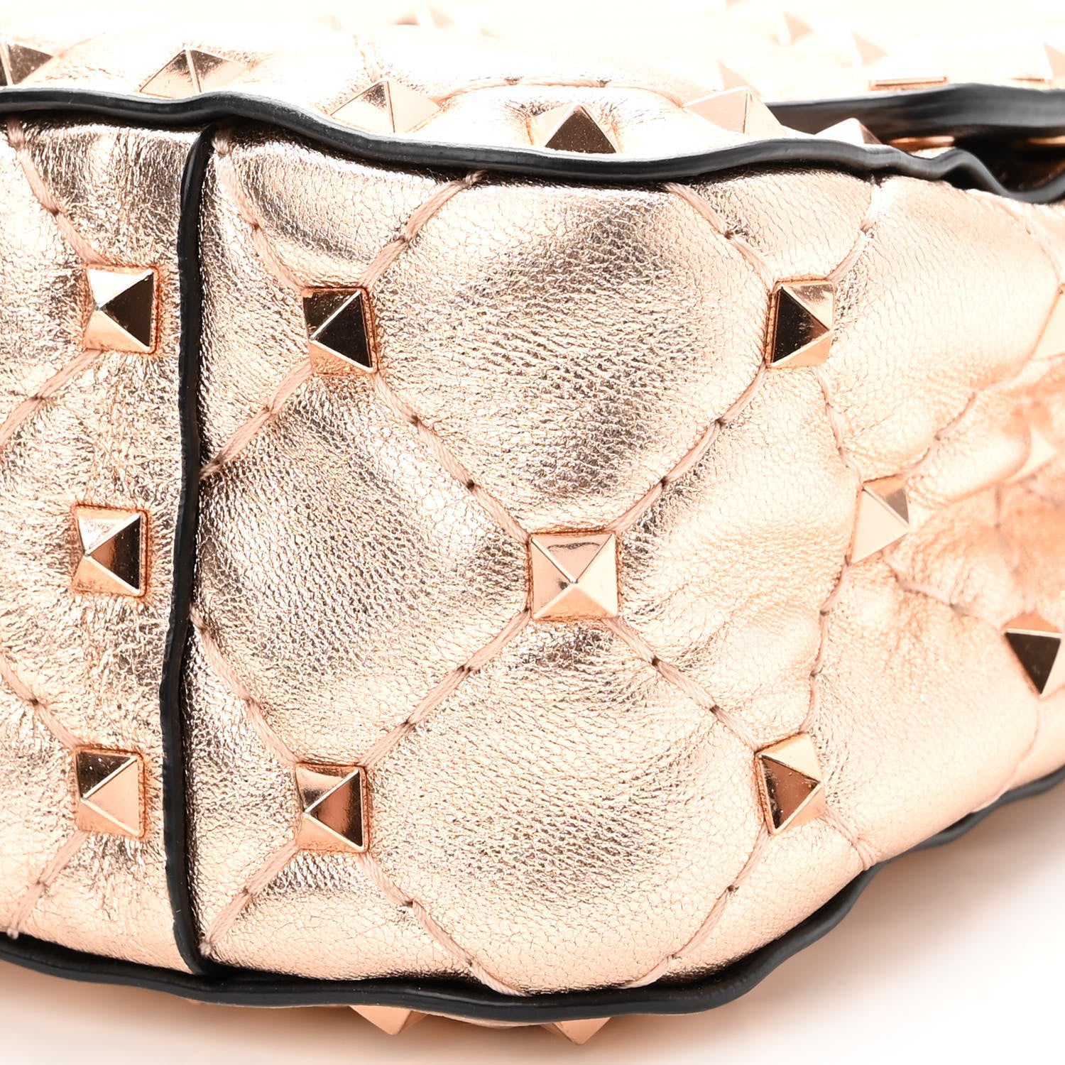 Valentino Garavani Metallic Nappa Small Rockstud Spike Shoulder Bag Rame 9 of 10