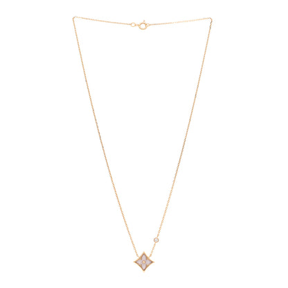 Louis Vuitton 18K Pink Gold Diamond Pink Mother of Pearl Color Blossom BB Star Pendant Necklace 3 of 5