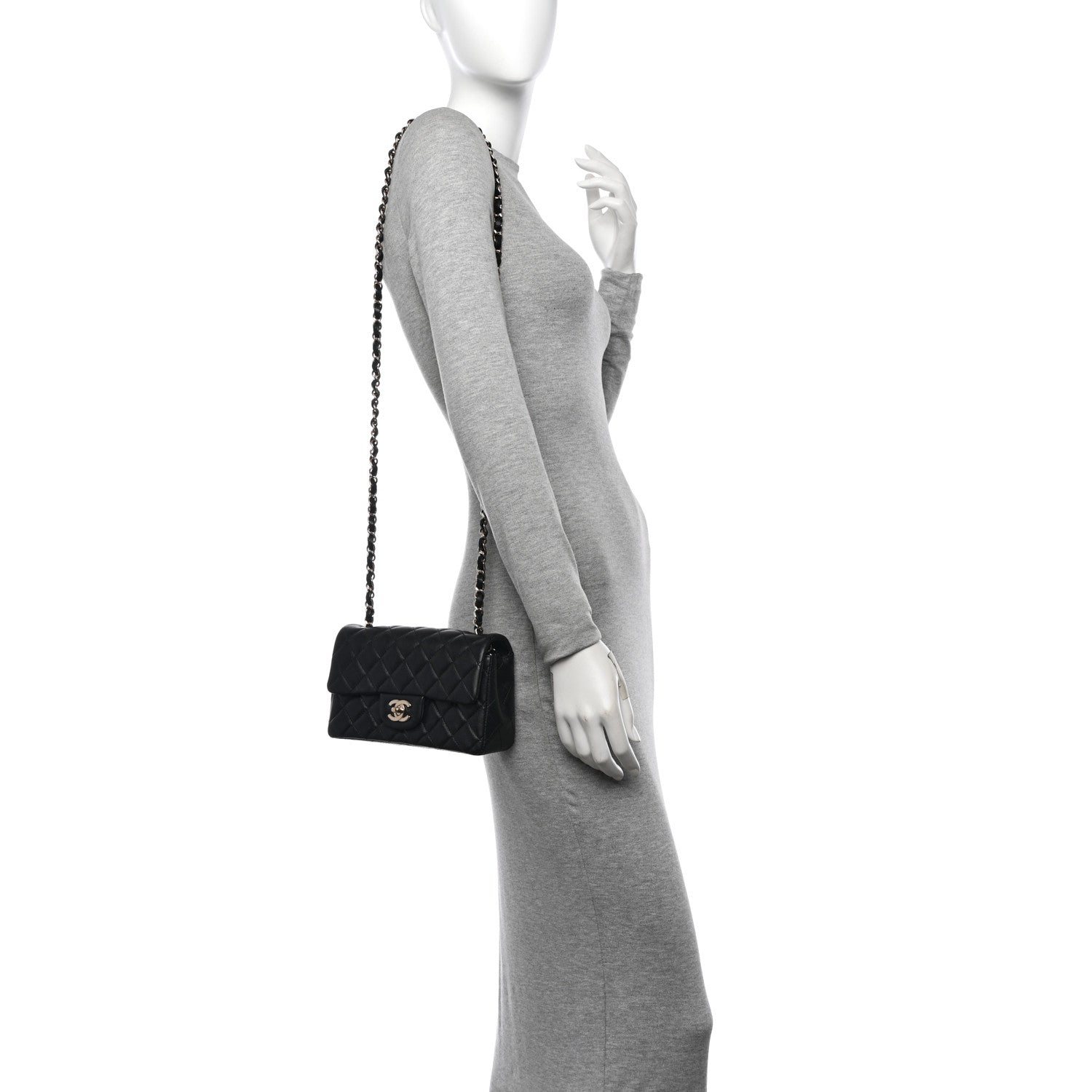 Chanel Lambskin Quilted Mini Rectangular Flap Black 2 of 11