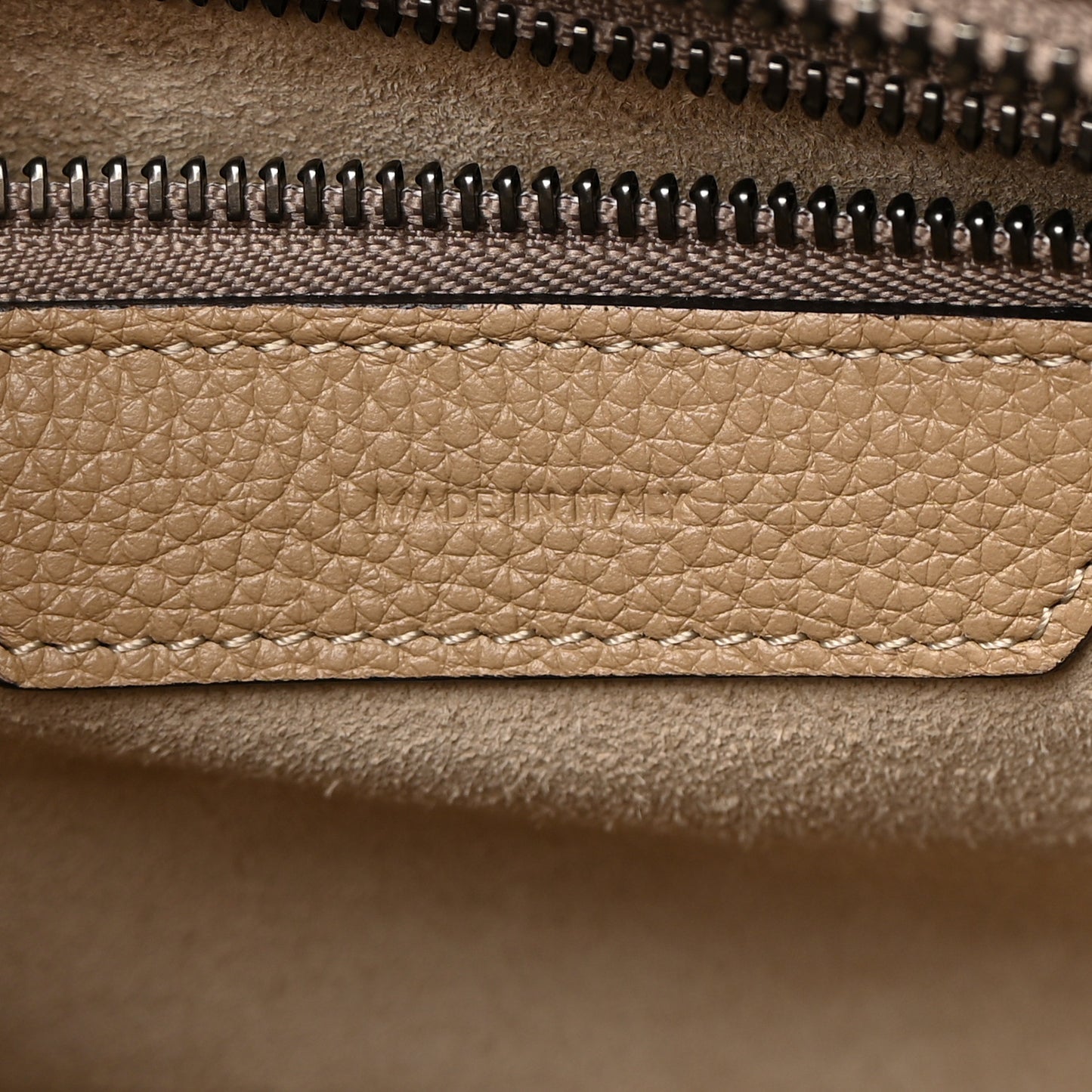 Drummed Calfskin Micro Luggage Dune