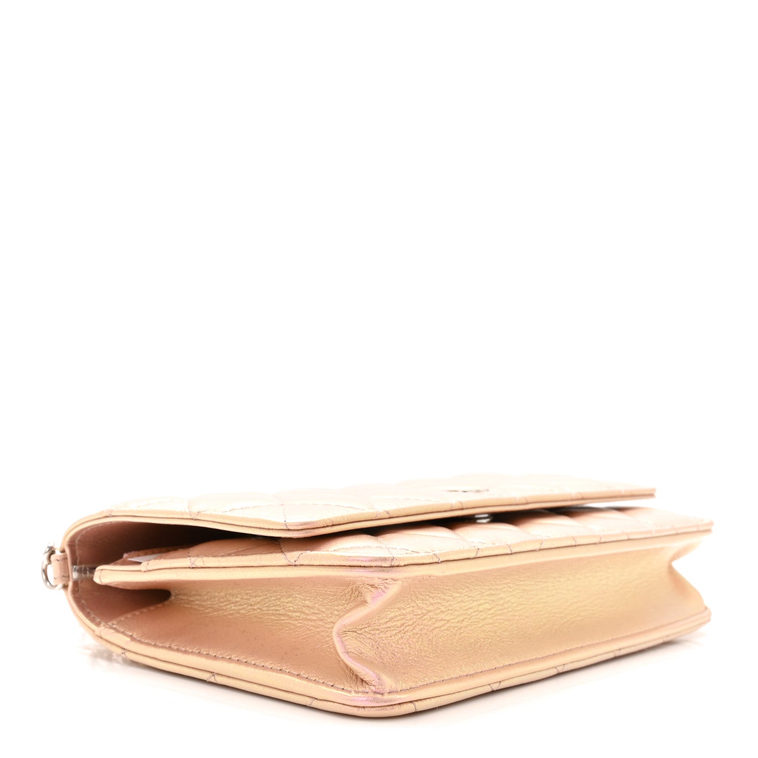 Chanel Iridescent Calfskin Quilted Wallet On Chain WOC Pink 4 of 12