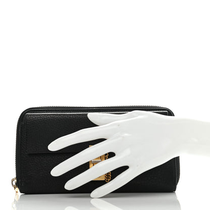 Chloe Grained Lambskin Drew Long Wallet with Flap Black 2 of 19