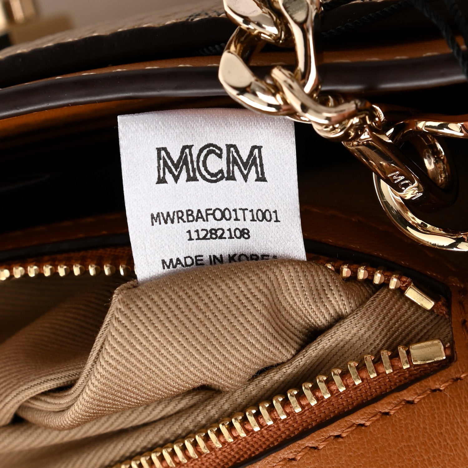 MCM Metallic Visetos Medium Millie Crossbody Bag Berlin Gold 8 of 9