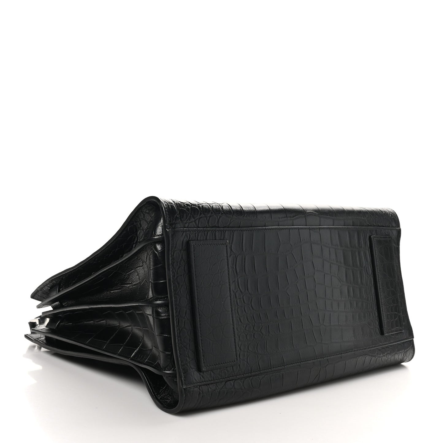 Calfskin Crocodile Embossed Large Souple Sac De Jour Black